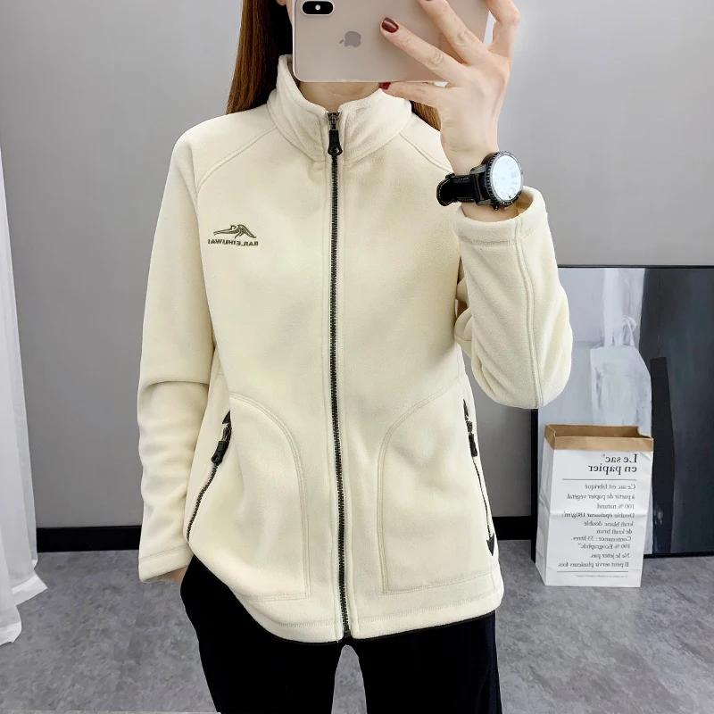 Women's Fleece Hiking Thermal Jackets Outdoor Sports Climbing Trekking Camping Windbreaker Thick Warm Coats Female Plus-Size