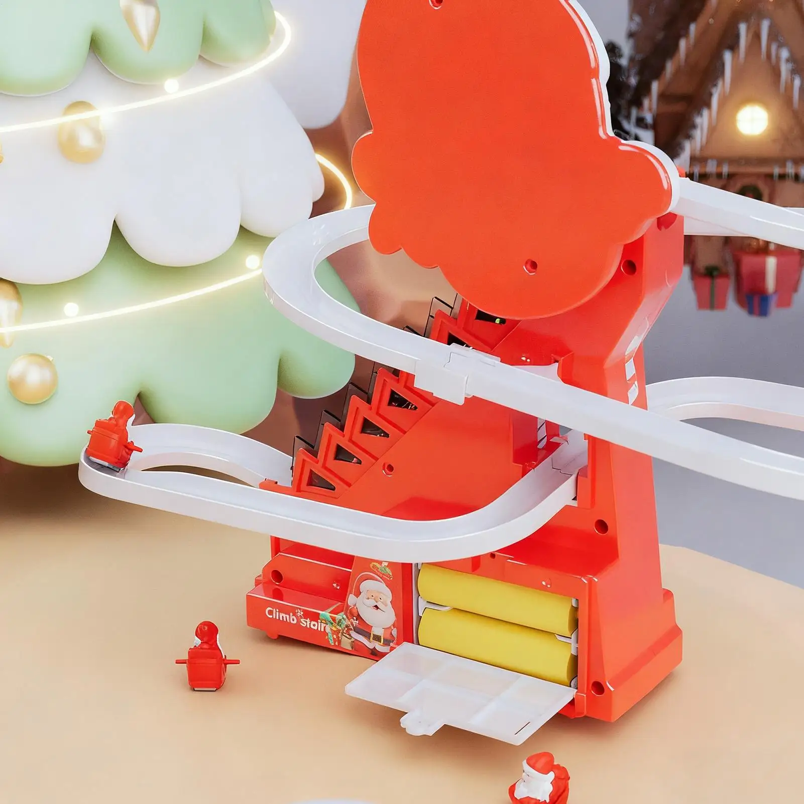 لعبة سانتا لتسلق عيد الميلاد مع موسيقى وخفيفة لعبة مسار منزلقة موسيقية للأطفال الصغار هدية حفلة الفصول الدراسية المنزلية