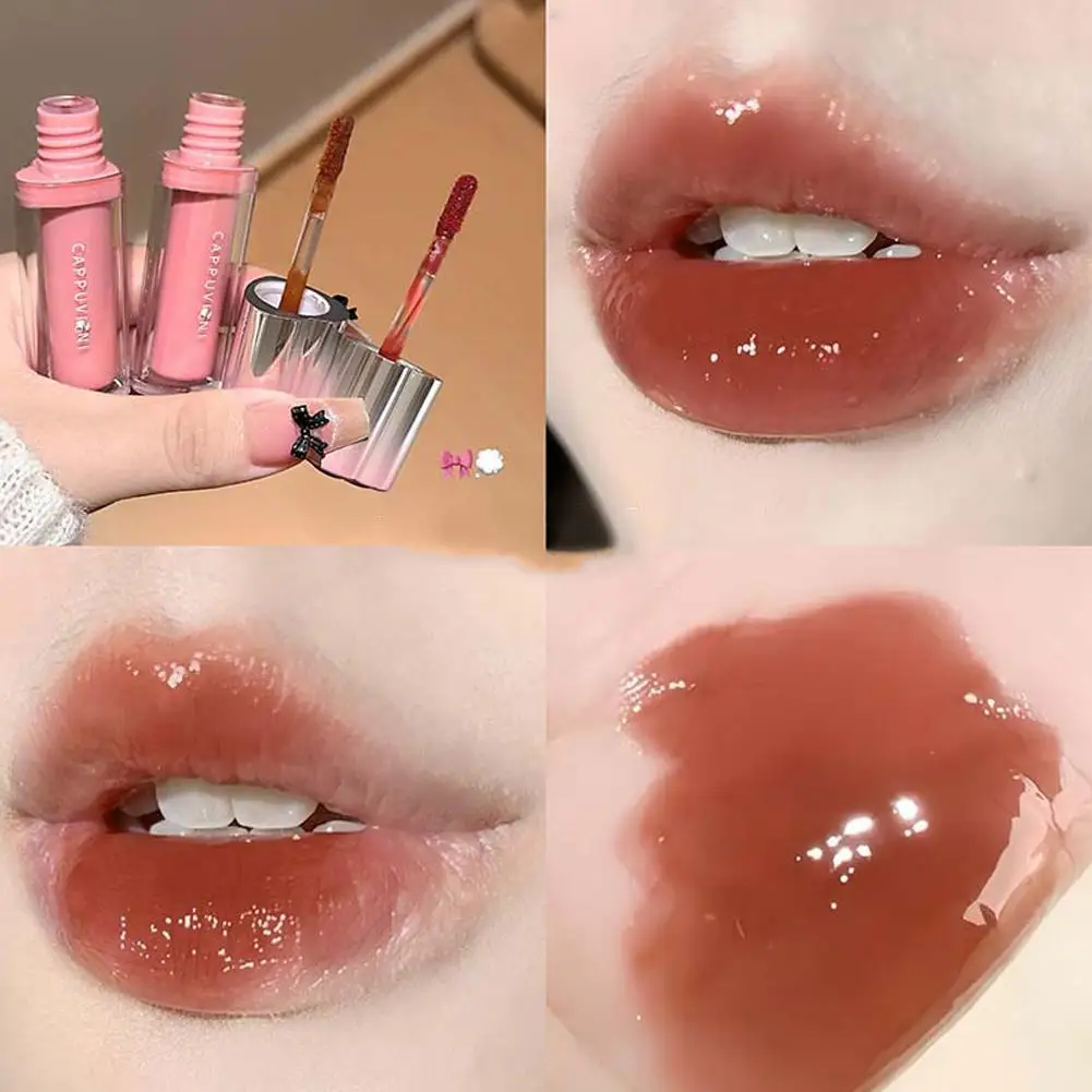 Stylo à lèvres brillant miroir en forme de cœur, repulpant, goyave, rose, brillant, cristal, teinte, Type presse, baume à lèvres, maquillage