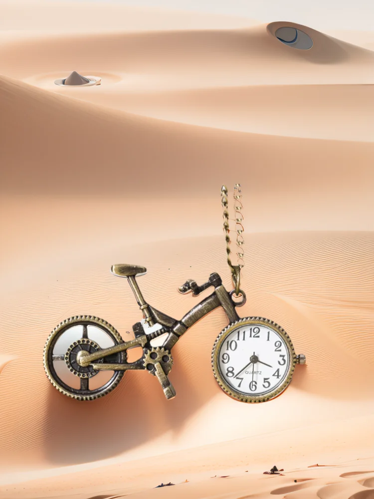 AliExpress Silver Bronze Retro Bike Bicycle Design Pocket Key Ring Clip Clasp Bag Watch Quartz Watch Metal Deco Watches