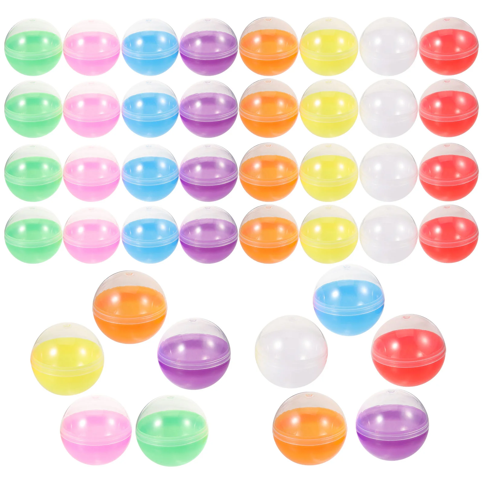 50 Pcs Gumball Machine 50pc Colorful Translucent Shell Vending Candy Storage Display Gift Fillable Balls Capsules