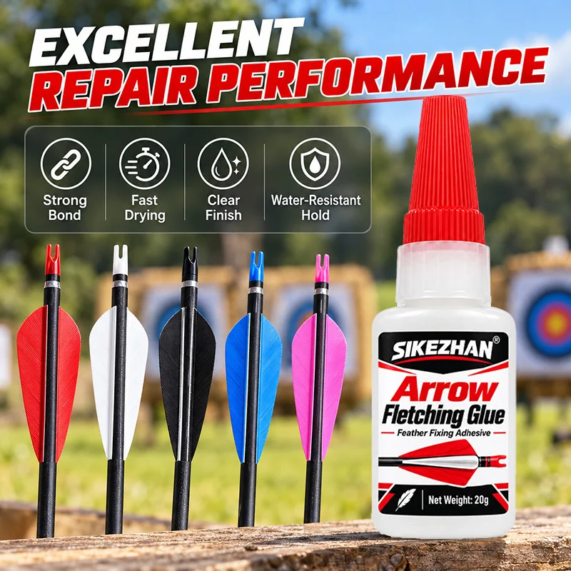 Archery Arrow Feather Fixing Adhesive 20g Fast Setting Strong Glue for Carbon Wood Fiberglass Shaft Fletching Nock Repair