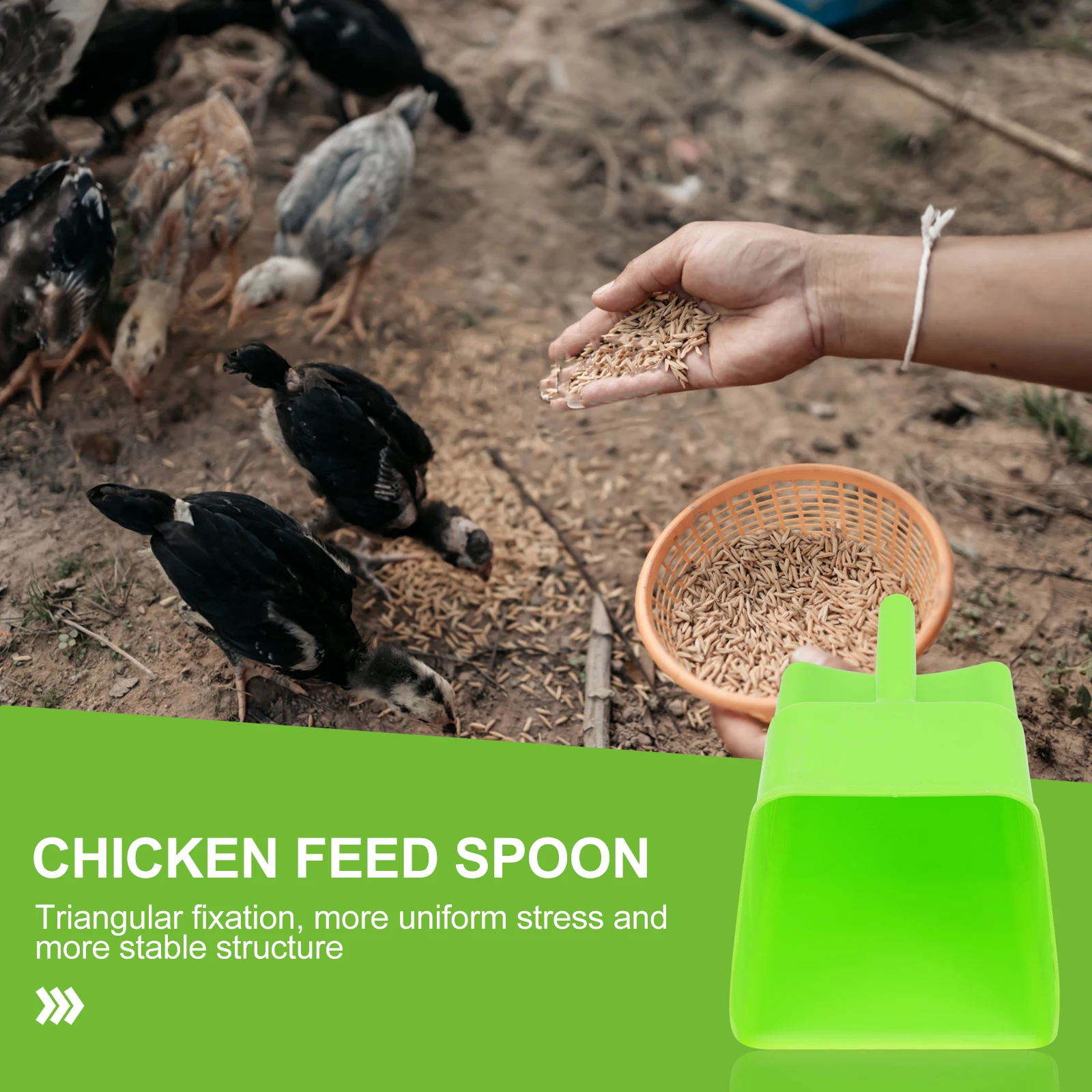 

Plastic Feed Shovel Durable Smooth Edge Practical Portable PP Material Multifunctional Farm Livestock Fodder Gardening Scoop