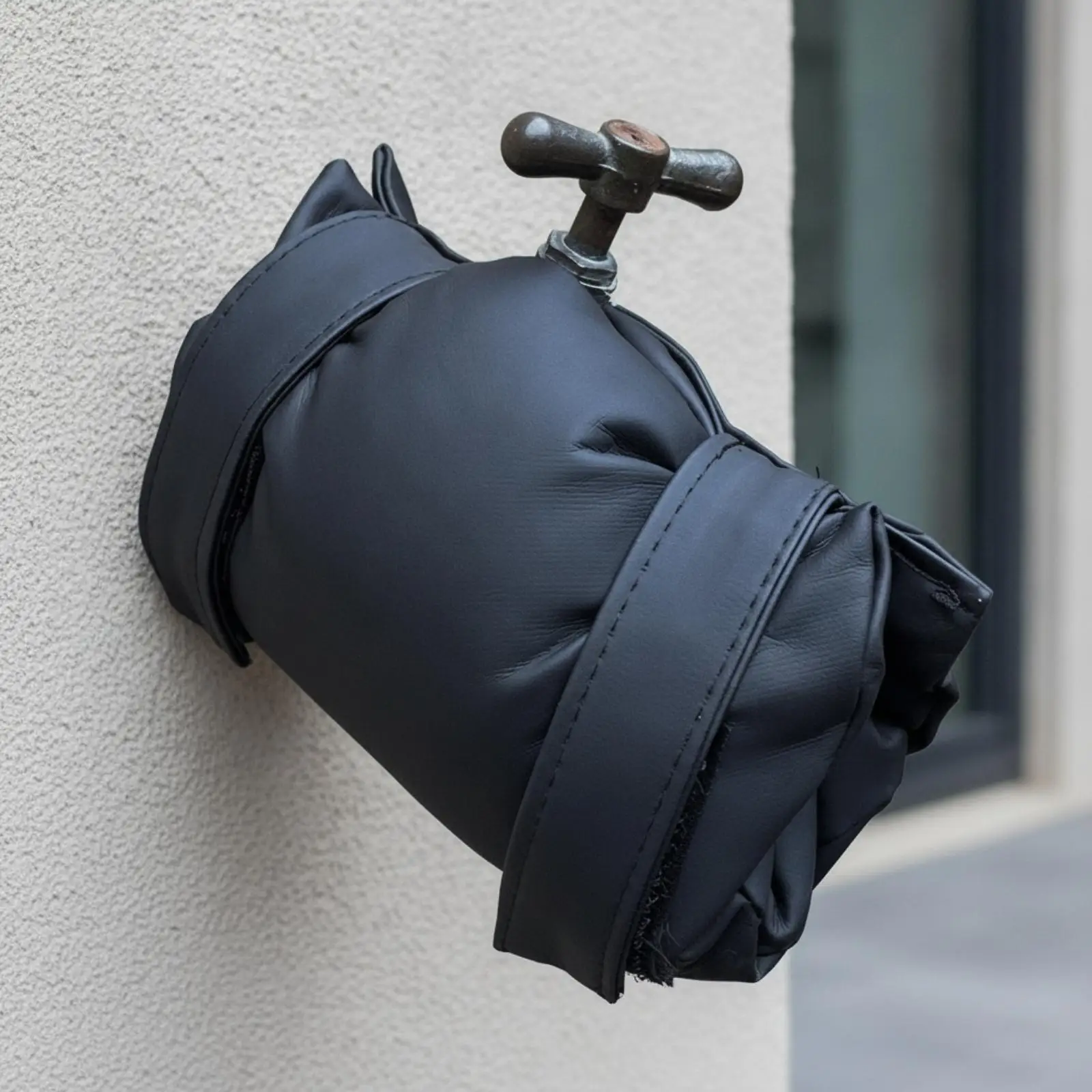 Antifreeze Outdoor Faucet Cover for Garden Tap Freeze Protection PU Leather Spigot Insulator Winter Snow Rain Wind Proof for
