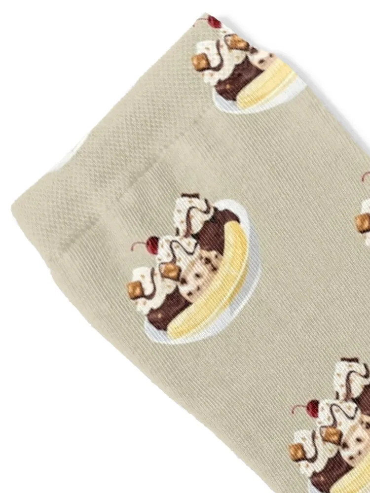 Bowl of Chocolate Brownie Banana Split Ice Cream Socks summer Running tennis luxury Socks Men's Women's