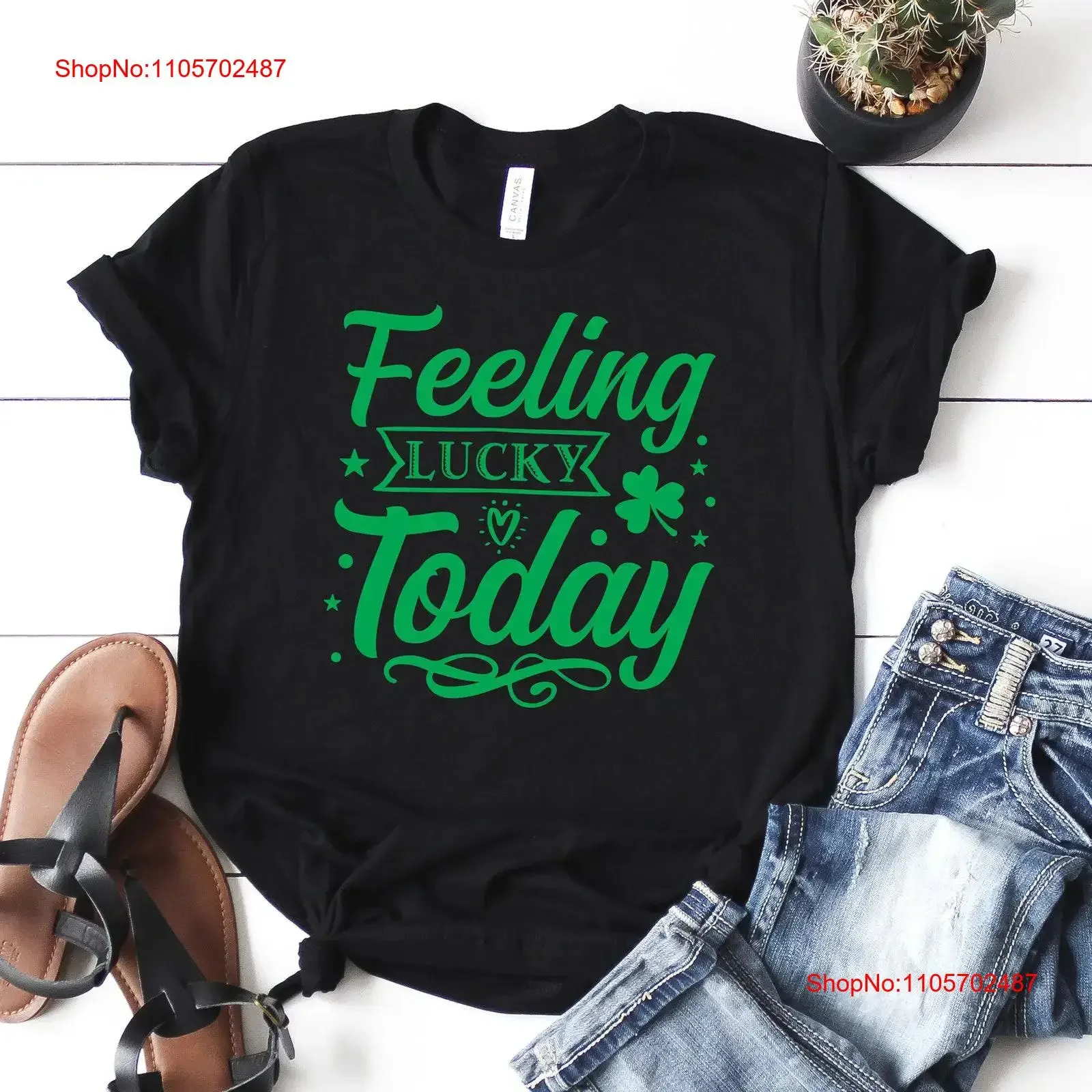 Feeling Lucky St Patricks Day T Shirt Patty Four Leaf Clover Saint SweaT Irish Shamrock vintage Washed Casual homme Versatile