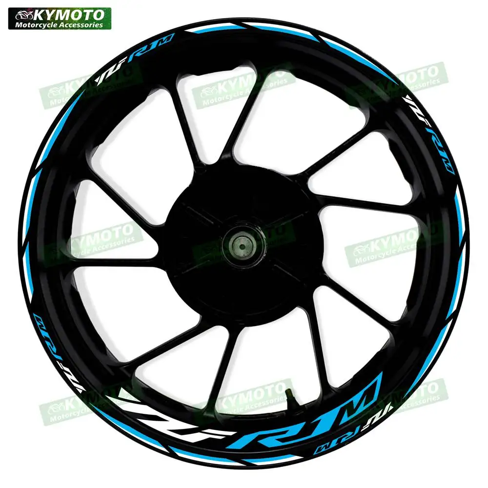 Reflective motorcycle wheel decals for YZF R1M R1 M 17-inch front and rear wheel fairings and rims waterproof decal decoration
