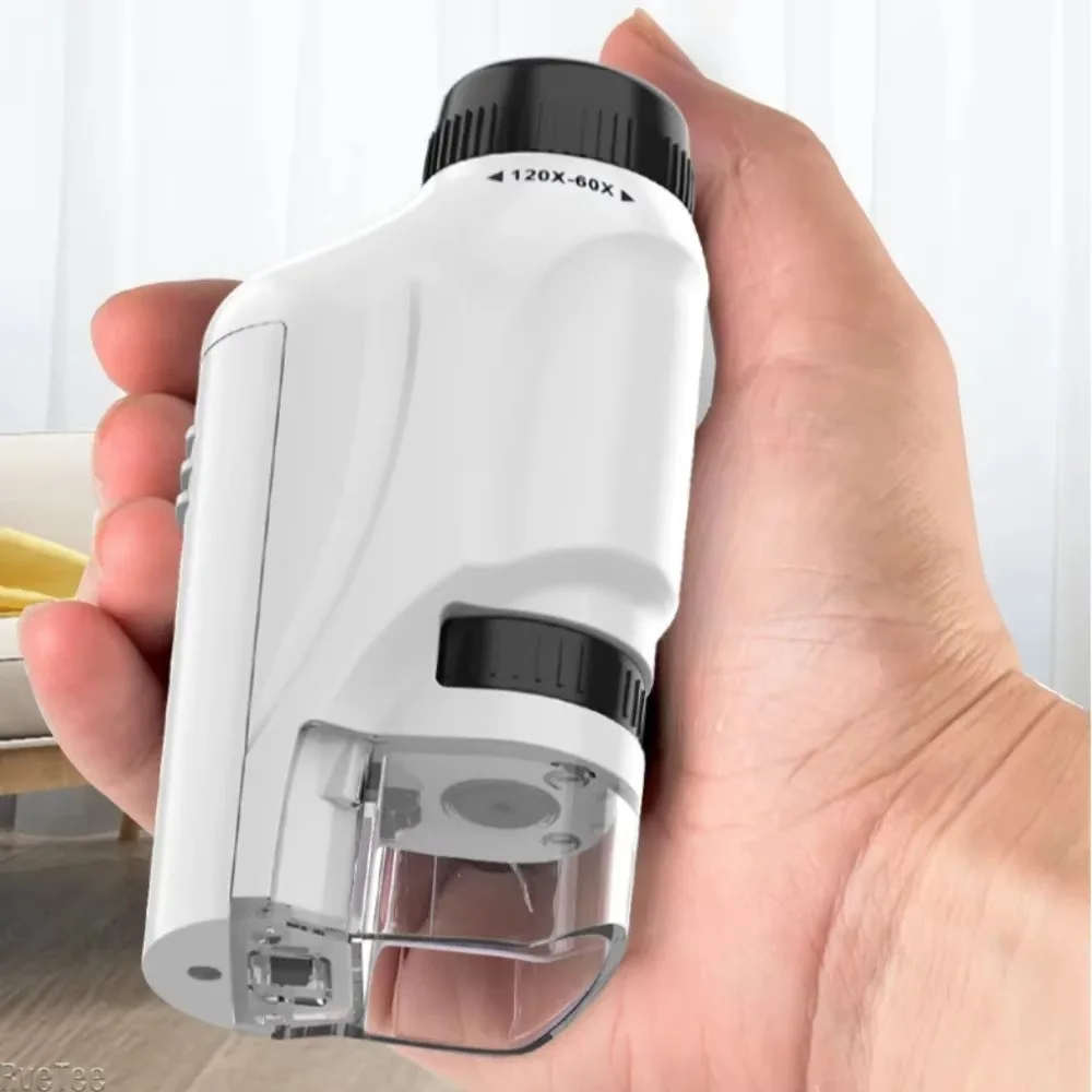Microscope 60-120x Lab Handheld Microscopes Battery Powered Microscope With LED Light Kids Science Microscopes