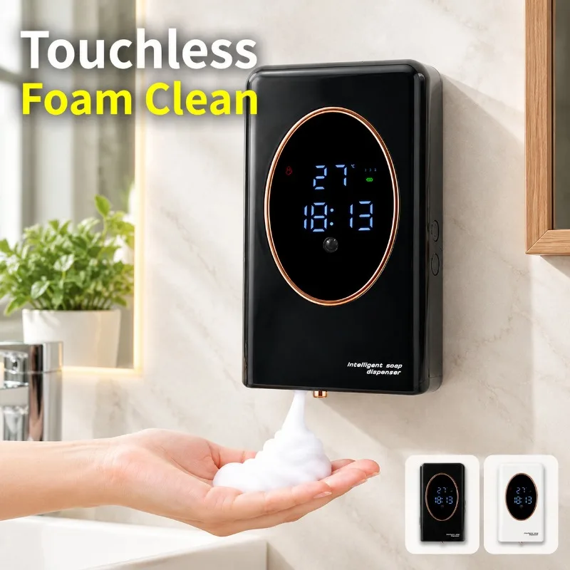 Drill-Free Foam Pump Infrared Triggered Electric Bubbling Unit Hygienic Hands Cleansing Gear Fits Restroom Counter No Complex