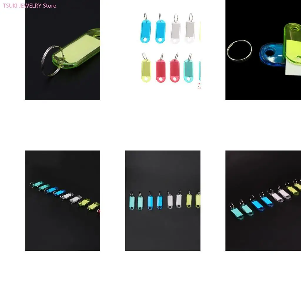 

62KE 10PCS Новая прозрачная пластиковая метка идентификатора багажа для ключей Tags Keyring TA