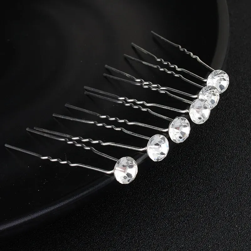 6PCS Popular Handmade Wedding Hair Pins Bridal Crystal Pearl Flower Hair Clip Bridal Hair Jewelry Accessories