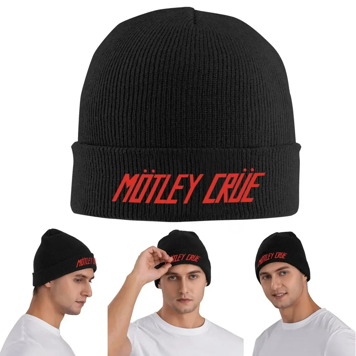 New Motleys Crues Metal Rock Warm Knitted Cap Winter Knit Bonnet Hat Skullies Beanies Hip Hop Caps for Unisex