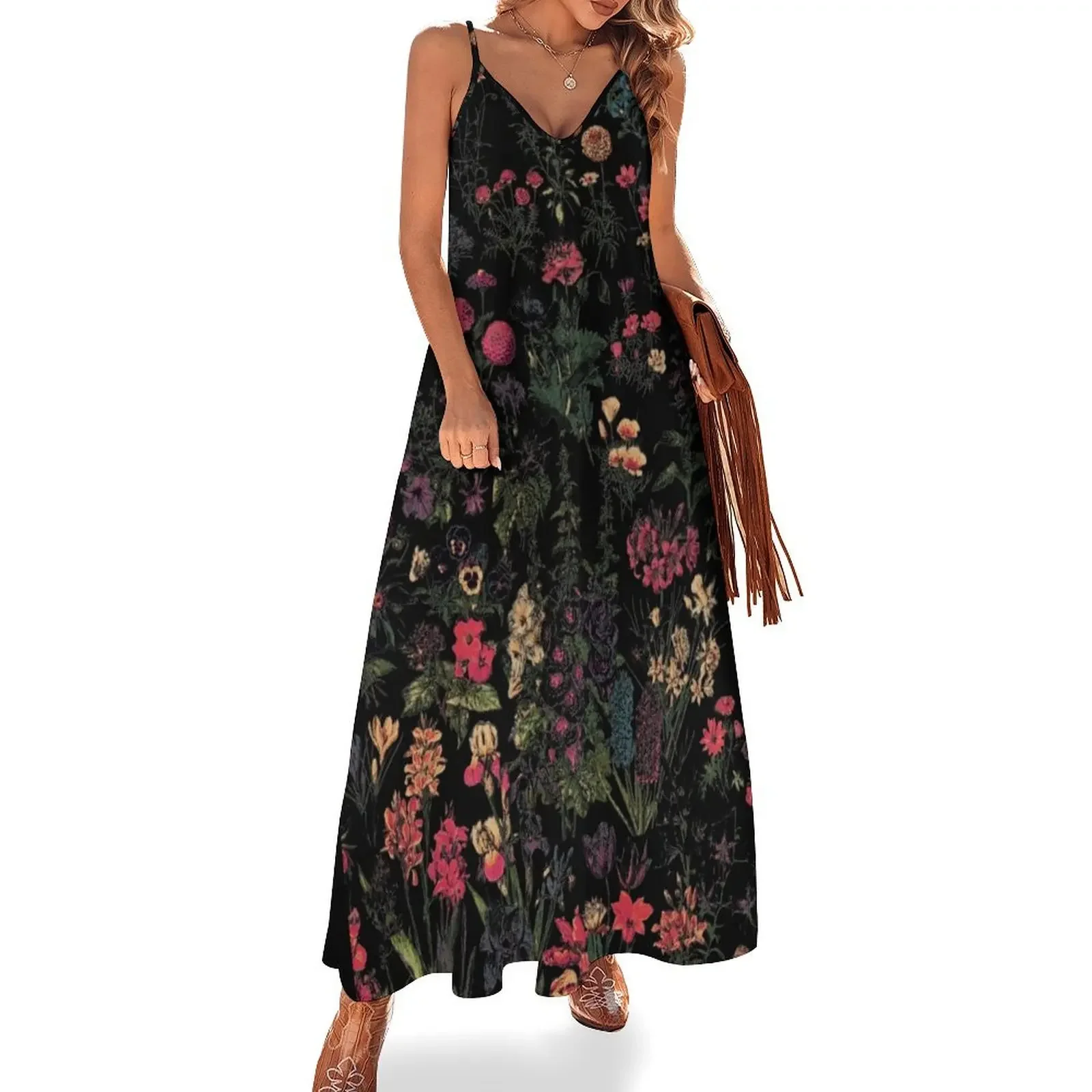 

Midnight Floral Sleeveless Dress women's dresses luxury Party dresses women evening dress
