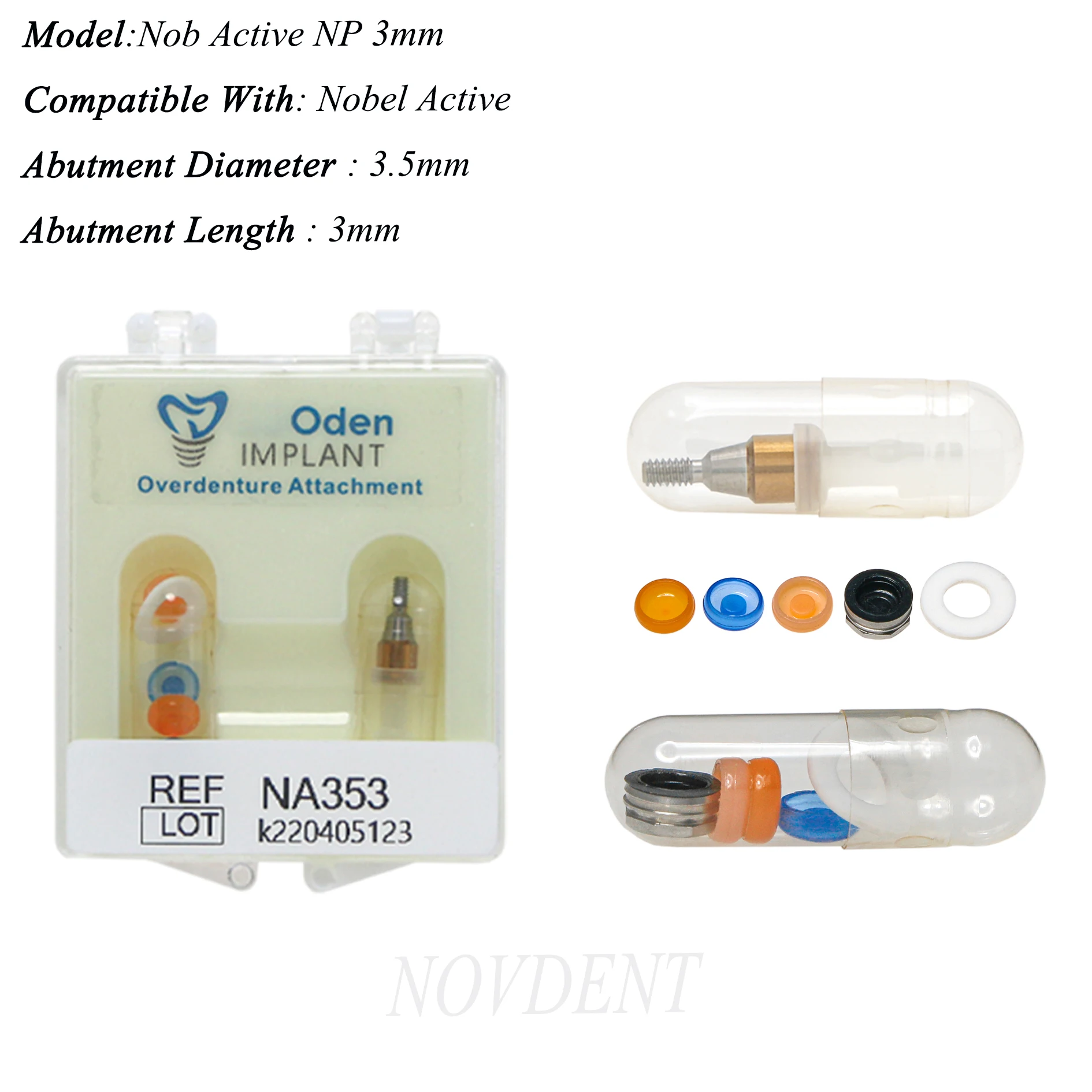 Dental Implant Locator Abutment Set NP353/354/355 for Nobel Overdenture Replacement Caps Retention Caps