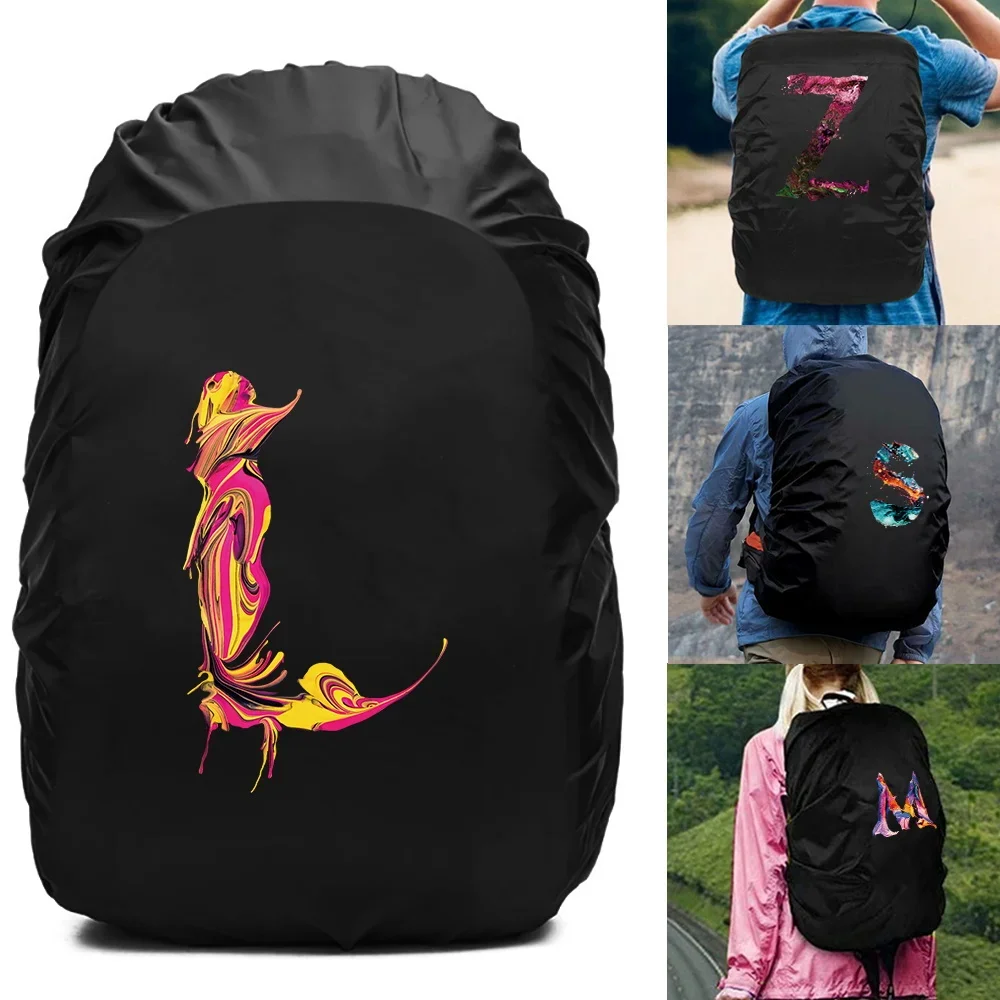 20-70L Backpack  Dustproof Cover Climbing Bag Sun Protect Cover Paint Series Outdoor Waterproof Rain Cover for BackPack