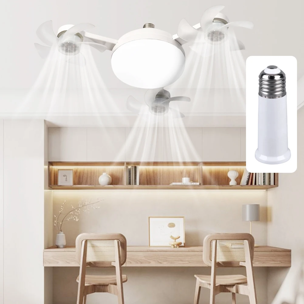 

Drone Fan with LED Light Remote Control Silent Ceiling Fan E27 Universal Dimming Fan for Dining Room Bedroom Living Room