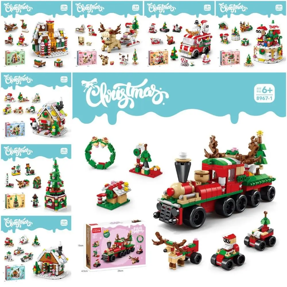 

Рождественский набор строительных блоков, мини-домик, мини-модель дома ручной работы, сборка «сделай сам», кирпичи «сделай сам», игрушки, рождественские подарки