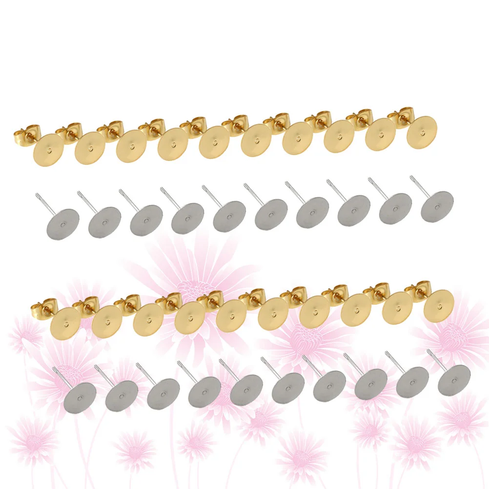 400 Pcs Jewelry Accessories Earring Back Stopping Plugs Earrings Posts Flat Pad