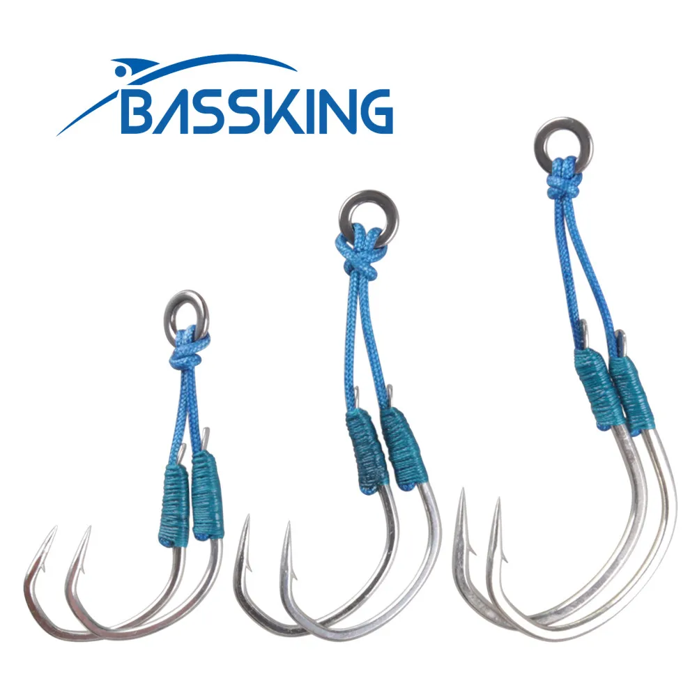 

BASSKING Fishing Hooks Japan Fishhooks 2Pcs 2/0 3/0 5/0 Slow Jigging APJ Assist Hook Saltwater Jig Pesca Fishing Accessories