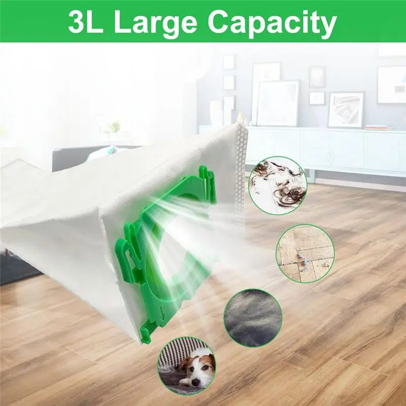 B30B 12 Pack Replacement Dust Bags for Sebo K1/K3 Vacuum Cleaner, High Density Filter Bag for Sebo Airbelt
