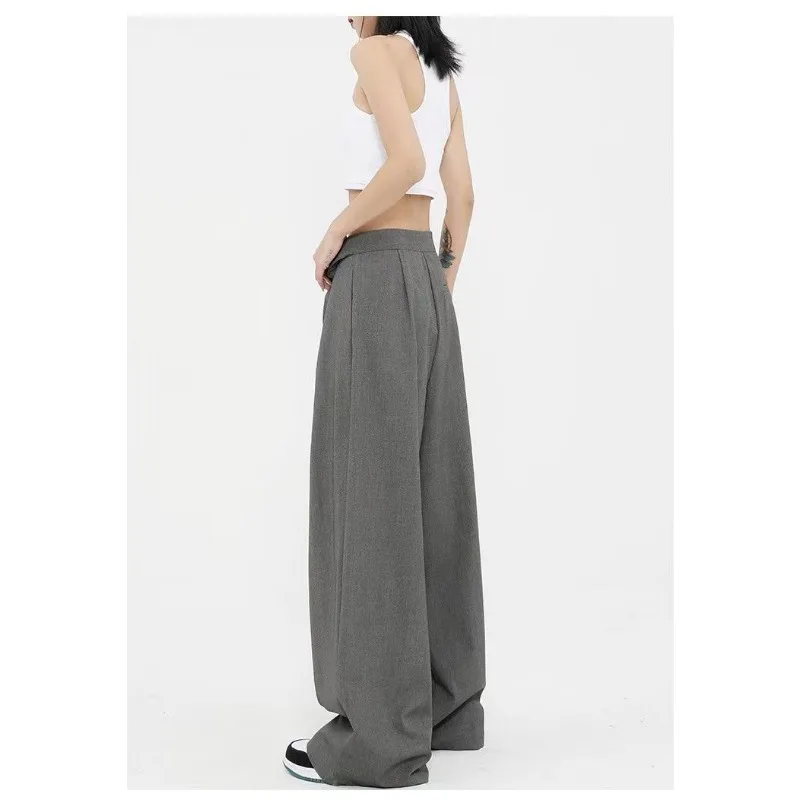 Deeptown pantaloni da tuta oversize neri donna pantaloni da ufficio eleganti coreani pantaloni sportivi a gamba larga pantaloni larghi Casual Y2k estetico