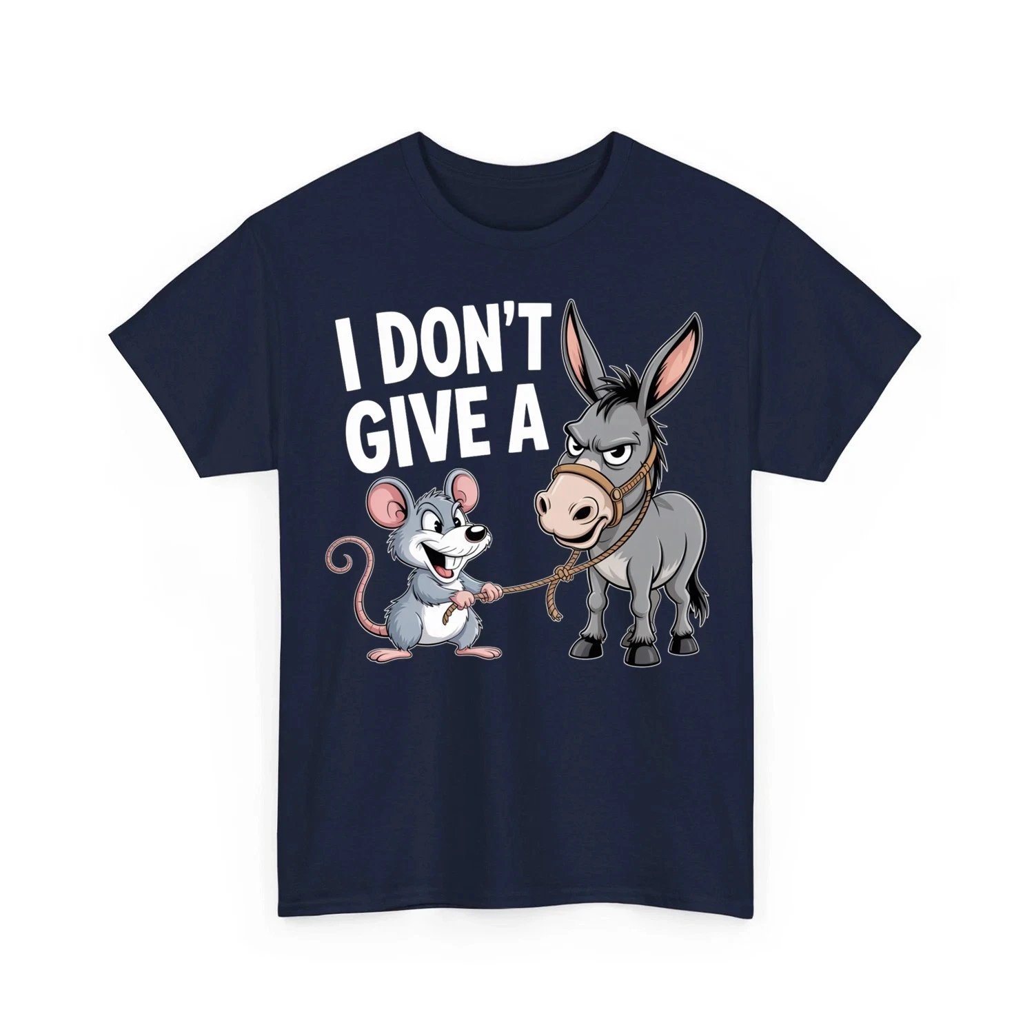 Funny Men's T Shirt Women Cotton Tee Spring Summer Humor Novelty Oversized Cotton I Don't Give A Rats Ass Mouse Donkey Funny Top