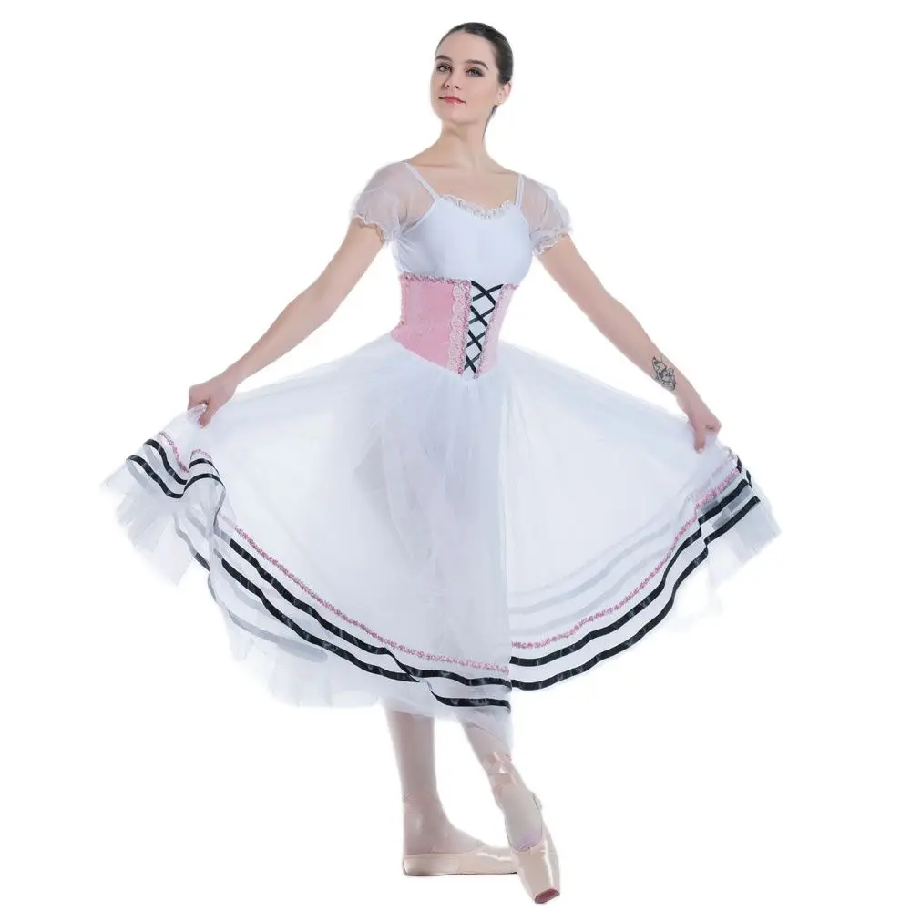 Tutù di balletto preferito dalla danza 19236 Tutù di balletto bianco/rosa Costumi di danza per spettacoli teatrali