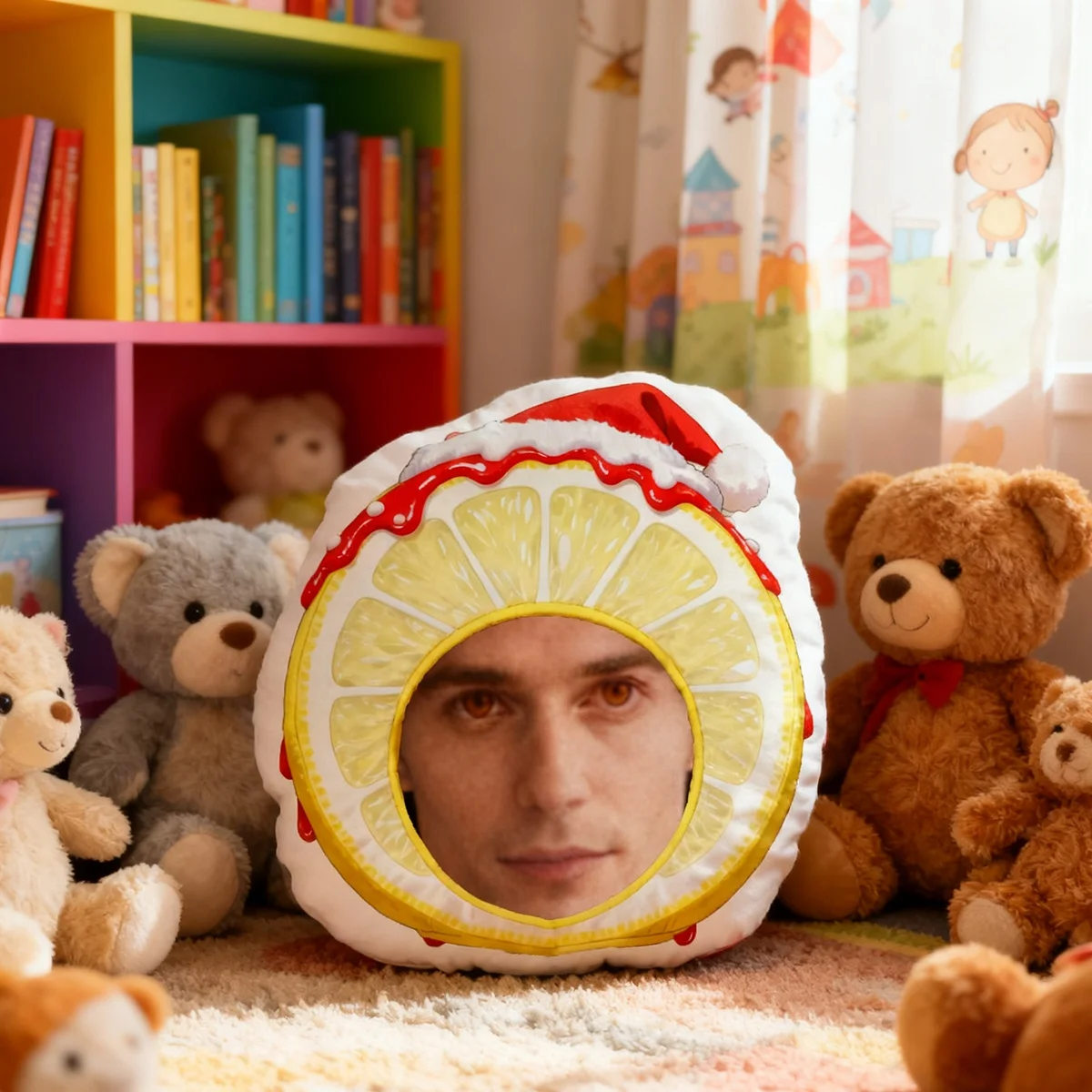 A Custom-Themed Photo Pillow, Upload Your Personalized Photo, Lemon Design, Suitable for Father'S Day, Mother'S Day, Halloween,