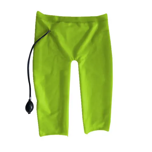 

Fetish Latex Rubber Double inflatable light green Pants handmade Masquerade Halloween