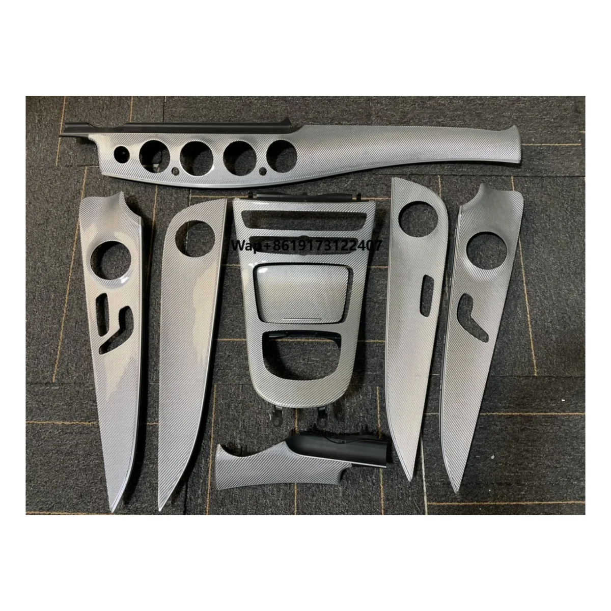 DOS Automotive Interior Silver Carbon Fiber Personalized Customization for C43 C300 C250 W205 Center Control Panel Interior