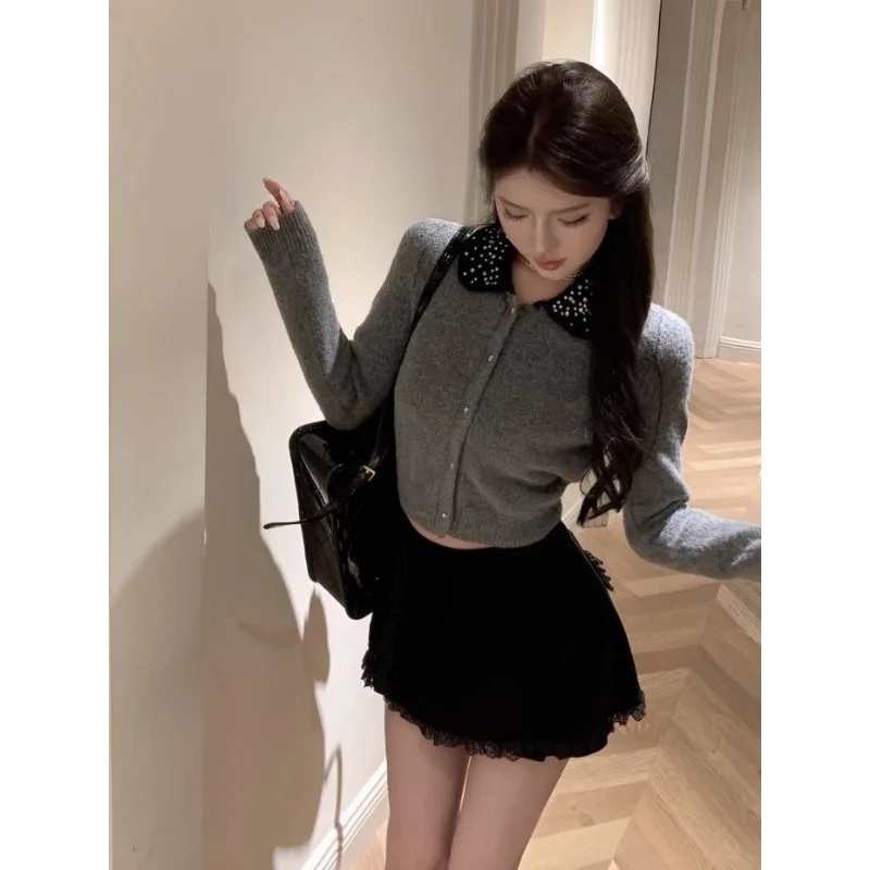 

Темпераментный вязаный кардиган, топ, женские осенние пуловеры