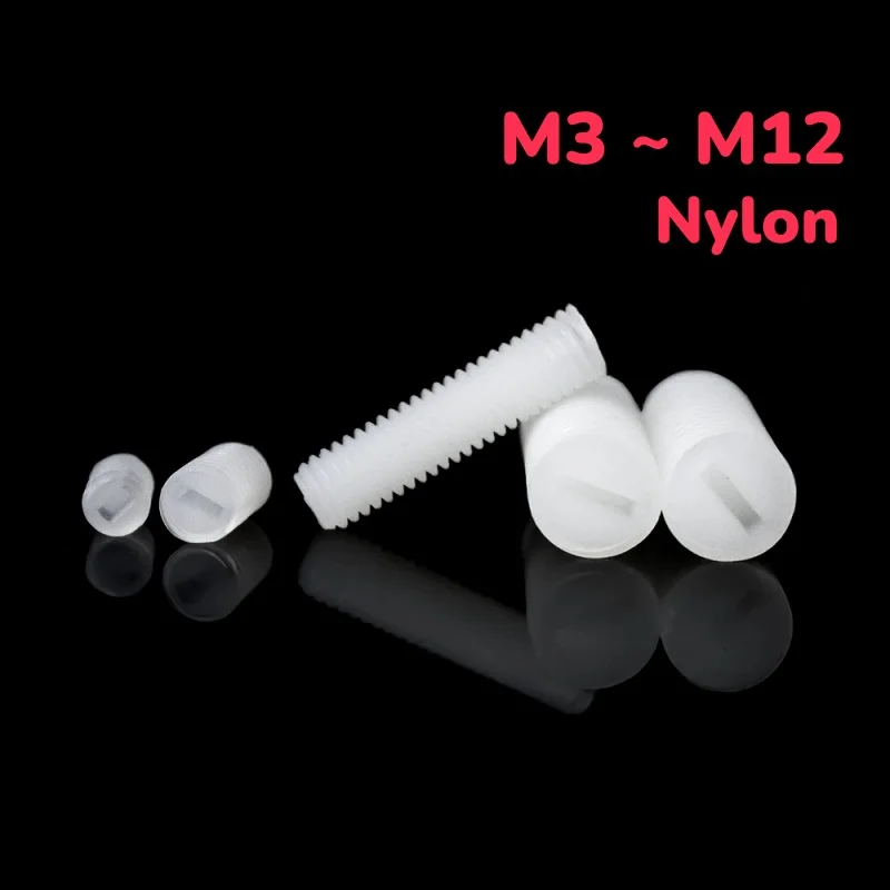 Insulated White Nylon M3 M4 M5 M6 M8 M10 M12 No less Screw Cylindrical Bolt Plastic Slotted less