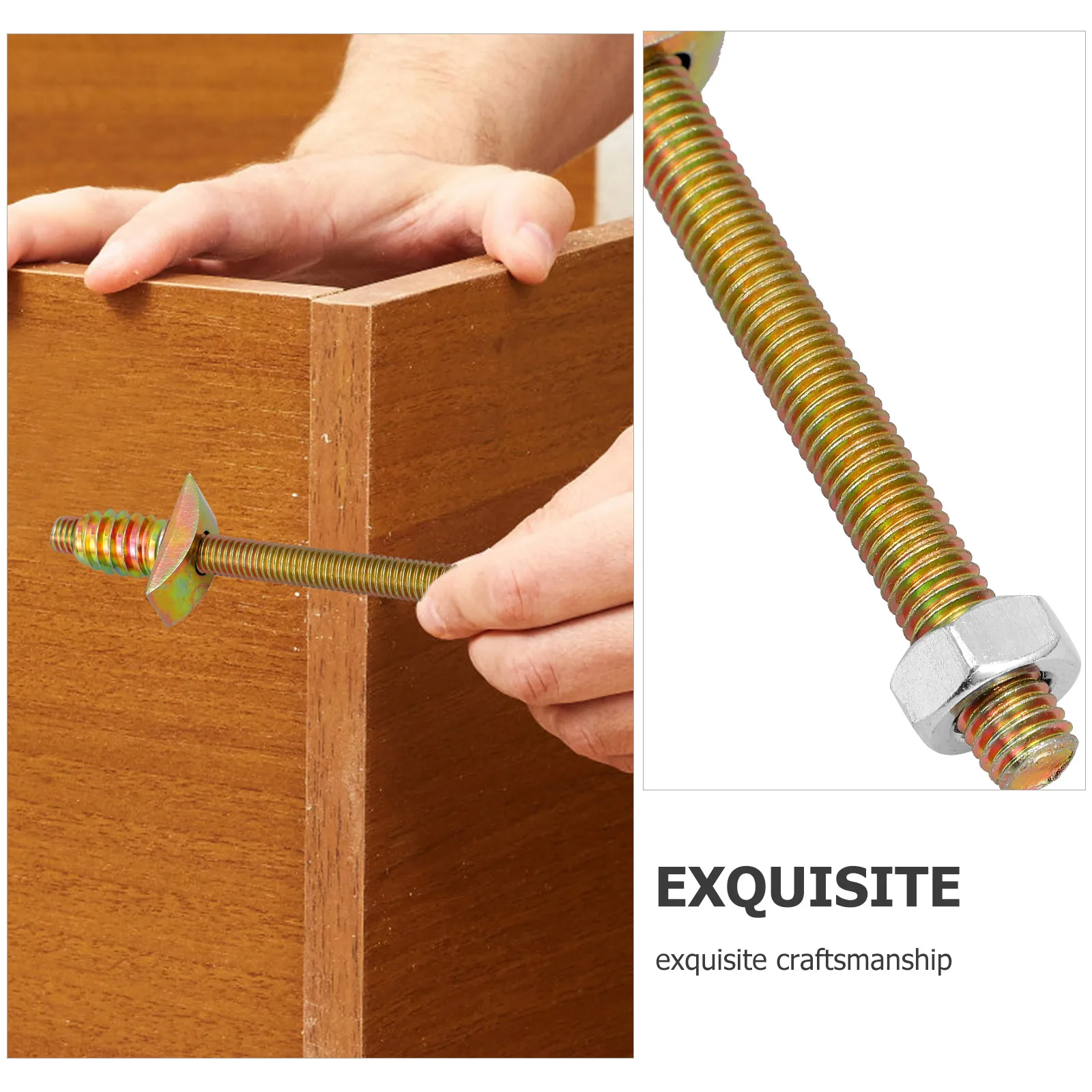 

4 Sets 8x80mm Furniture Connector Solid Crescent Heavy-duty Benchtop Thread Bolt Fasteners Countertop Stability Worktop Joint