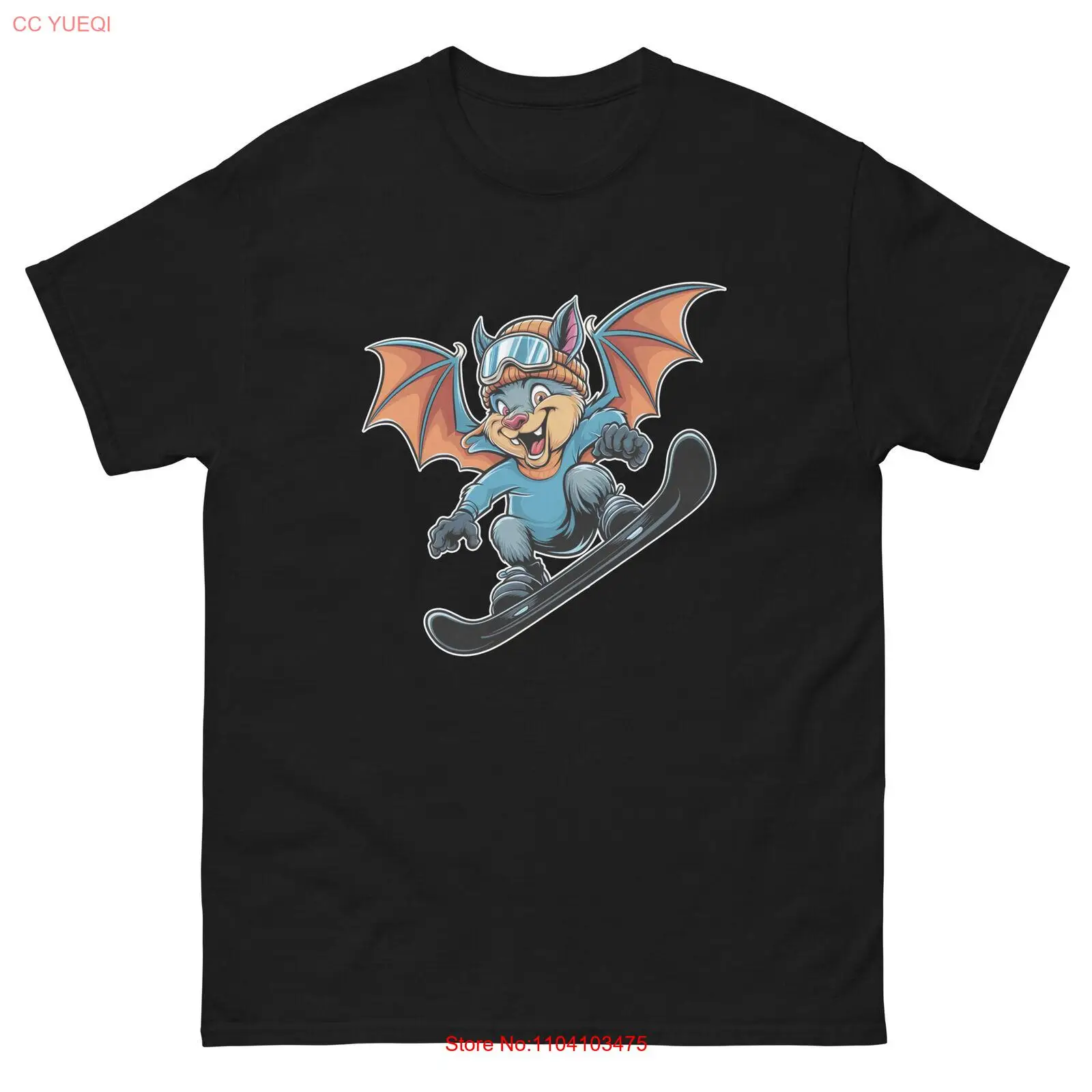 Bat Snowboarding Fun Cartoon Snowboarder Shirt T-Shirt