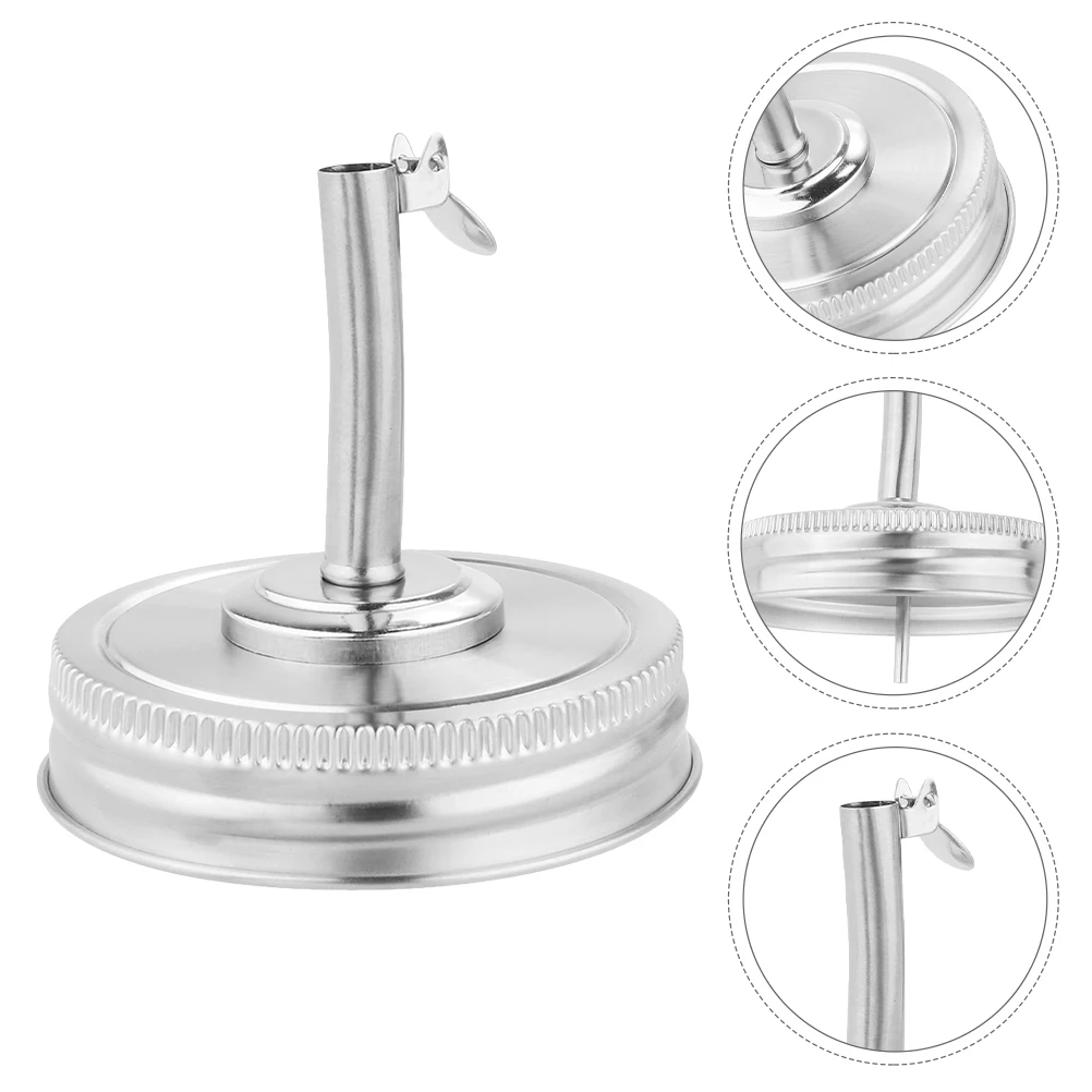 

3Pcs Mason Jar Pouring Lid Stainless Steel Oil Vinegar Olive Oil Dispenser Spout Lid Leak-Proof Kitchen Bottle Cap