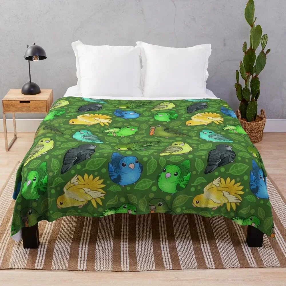 Lineolated Parakeet Cuties Throw Blanket Beautifuls For Decorative Sofa Decoratives Blankets