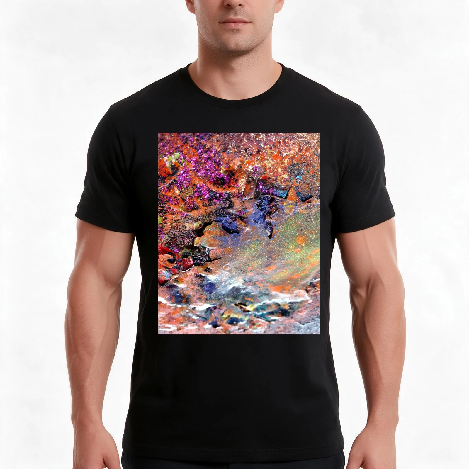 Lava 2 T-Shirt, Summer Casual Cotton Tee, Oversized Streetwear Tops, Vintage Graphic Print, Loose Fit Short Sleeve, 100% Cotton