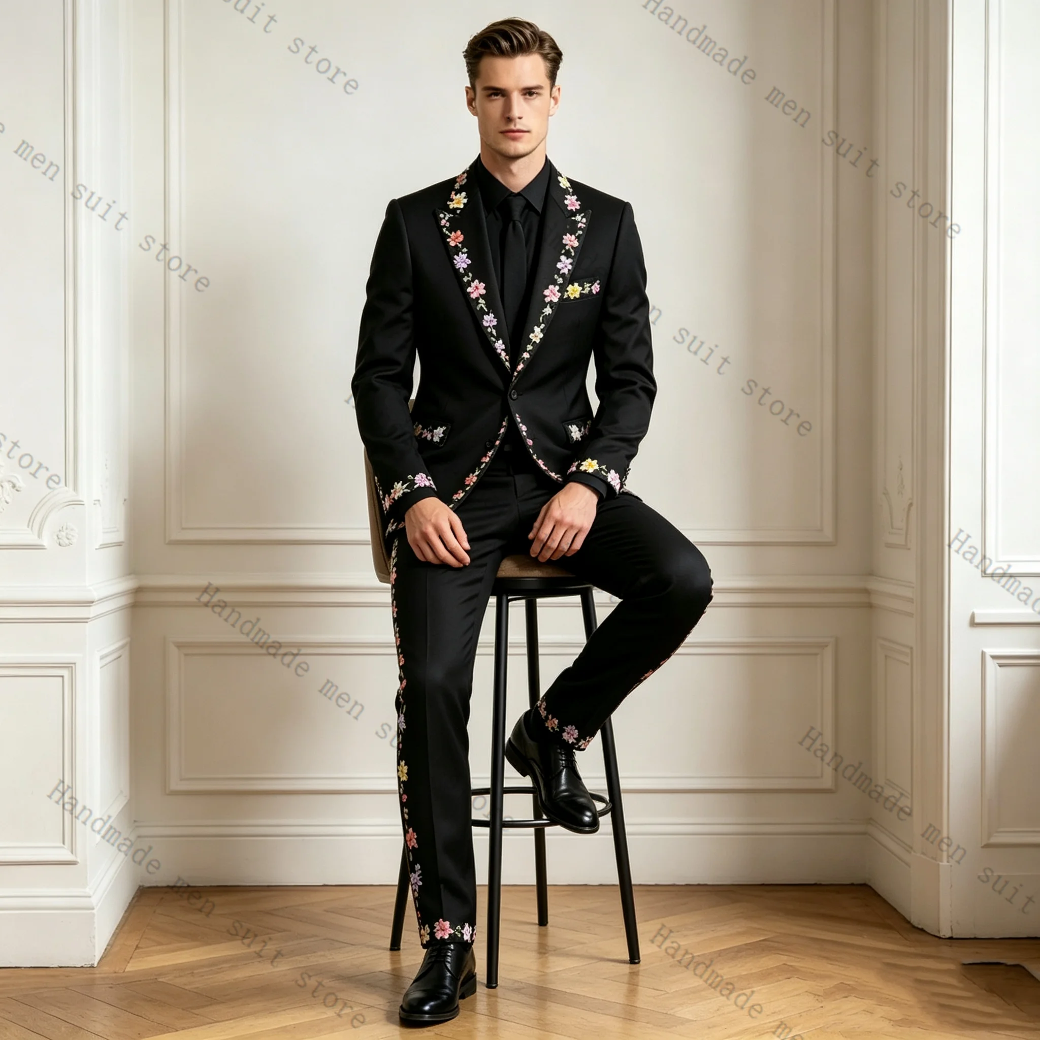 Luxury 3D Flower Men Suit Set  - Mens Grooming Kit Luxury 评论和价格