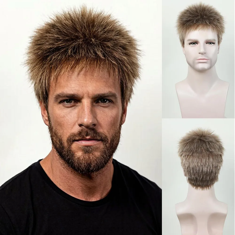 

SQRDGQ Short Synthetic Wigs for Man Black Blonde Wig Man High Quality Wigs on Sale Daily Party Cosplay Wigs Male