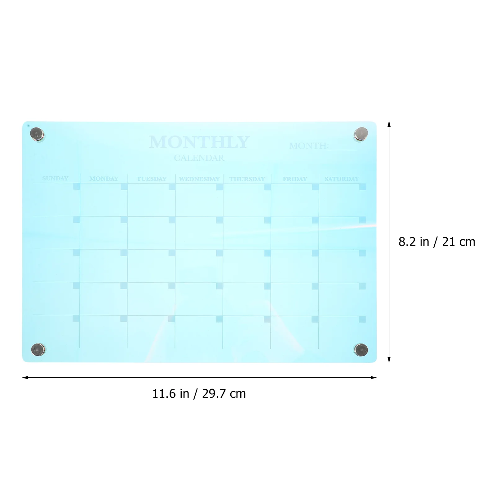 Magnetic Writing Board Colored Fridge Dry Erase Acrylic Planning for Monthly Planner Calendar Refrigerator Erasable with Marker