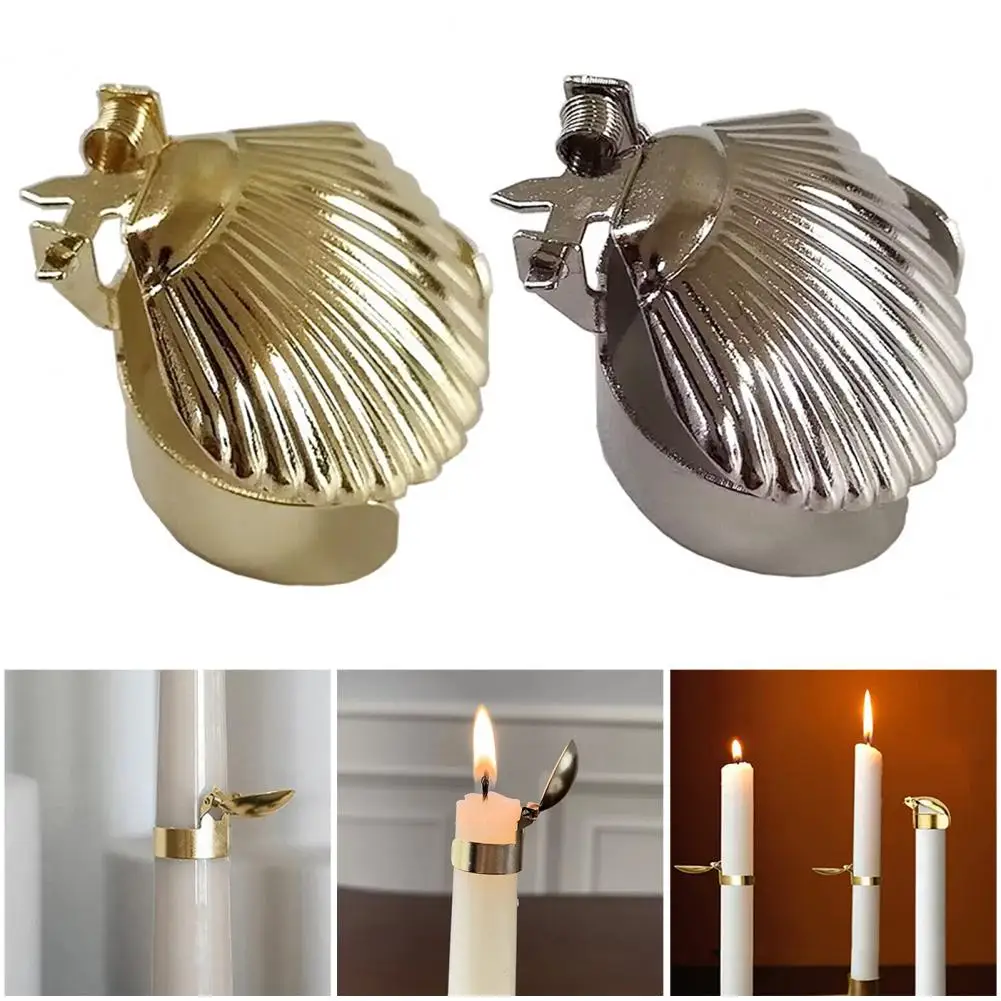 Automatic Candle Extinguisher Metal Shell Shape Adjustable Clip Type Safe Candle Wick- Flame Snuffer Stopper Candle Accessories