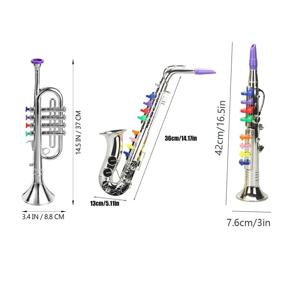 Silver Gold Kids Saxophone Toy Four-tone Simulated Musical Musical Instruments Instruments Horn Early Learning