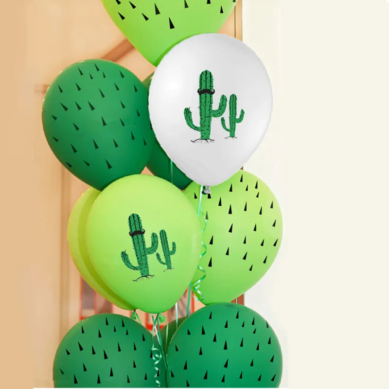 

10Psc/Set 12Inches Cactus Pattern Printed Latex Balloons Hawaii Balloons For Mexican Theme Fiesta Birthday Wedding Decorations