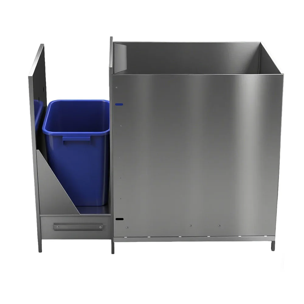 SUS 304 Stainless Steel Single Classic Series Pull-out Trash Can Drawer Outdoor Kitchen Cabinet BBQ Island Barbecue Accessory