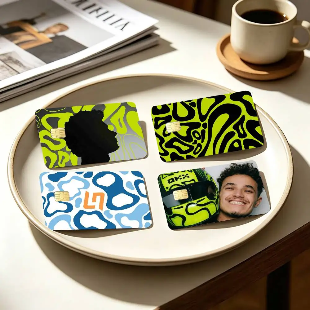 Motorsports Celebrity Lando N-Norris   4pcs 1Set Card Stickers Small Waterproof Chip 4PCS Card Sticker Anti-Scratch