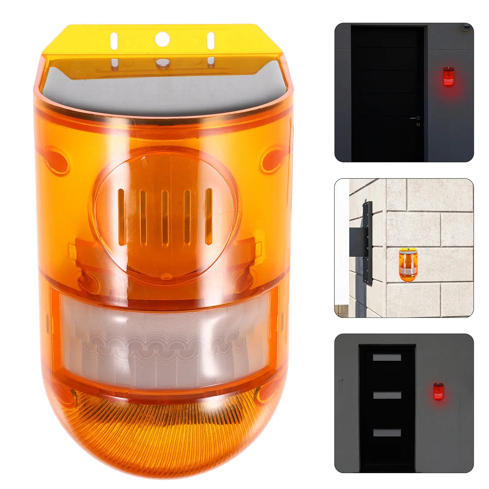 

Solar Warning Light Multifunctional Sensor Solar Powered Alarm Light Outdoor Caution Lamp IP65 Waterproof for Farm