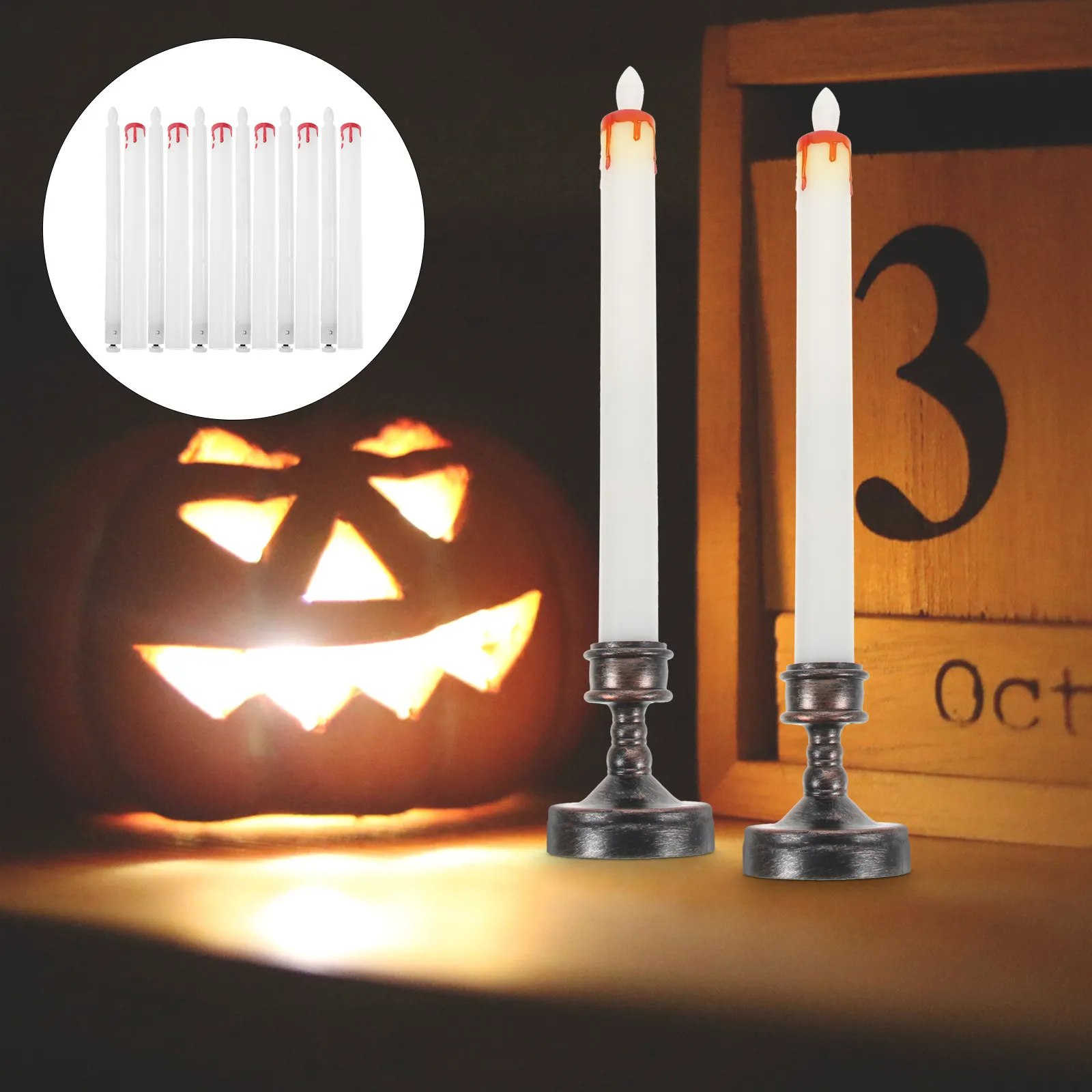 6Pcs LED Electronic Candles Flameless Battery Operated Reusable Electric Lights Wedding Party Decoration Window