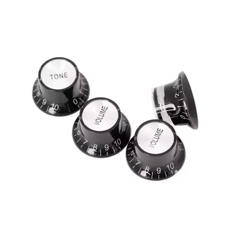 Guitar 2 Tone 2 Volume Control Knobs Silver Top Hat Bell Aluminum For Gibson Les Paul SG Musical Instruments Guitar P