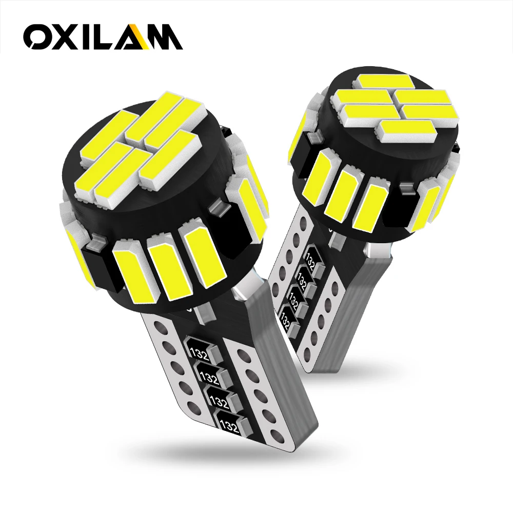 OXILAM 2Pcs 5W5 LED T10 W5W Canbus Error Free Car Interior Light Parking Clearance Auto Bulbs For Volkswagen Mercedes 6500K 12V