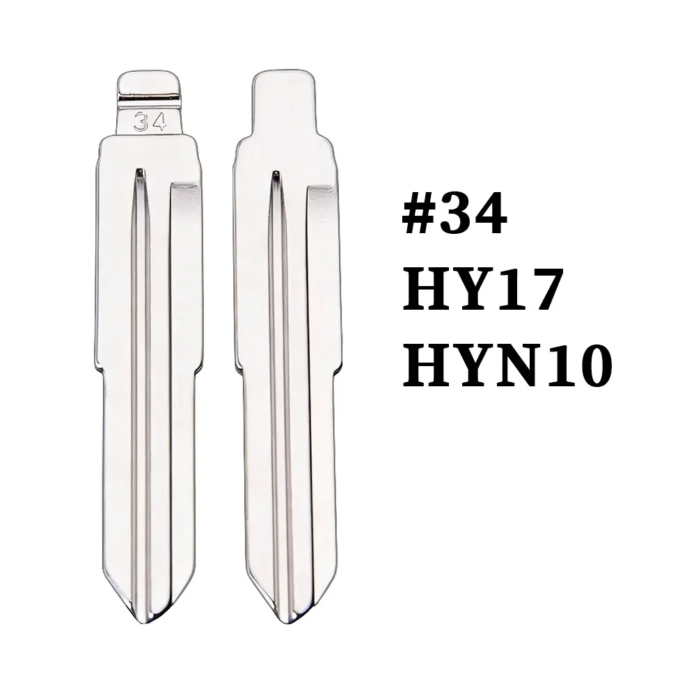Replacement Uncut Blank Key Blade KD VVDI JMD Universal Flip Remote Key Shell #34 HY17 HYN10 For Hyundai Accent Mistra Kia Rio